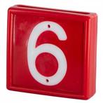 Nummerblok, 1-cijf., rood m. witte nummers (cijfer 9/6) -