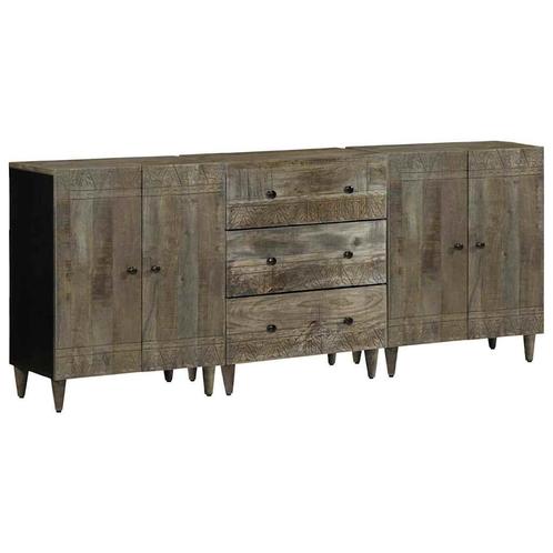 vidaXL 3-delige Dressoirs 60x33,5x75 cm massief mango, Huis en Inrichting, Kasten | Overige, Nieuw, Verzenden
