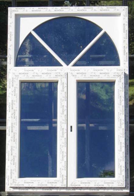pvc raam , chassis , venster 105 x 161 creme / kwartsgrijs, Doe-het-zelf en Bouw, Raamkozijnen en Schuifdeuren, Inclusief glas