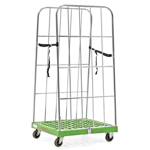 Gebruikte 2-Heks rolcontainer insteekhekken + 2 nylon, Doe-het-zelf en Bouw, Transportwagens, Gebruikt, Ophalen of Verzenden