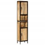 vidaXL Badkamerkast 40x27x180 cm ijzer en massief mangohout, Verzenden, Nieuw