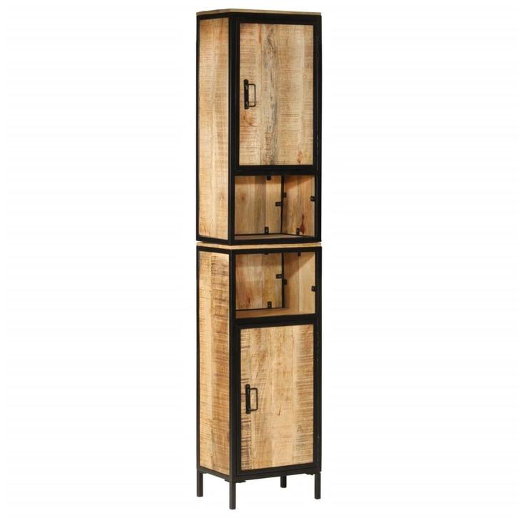 vidaXL Badkamerkast 40x27x180 cm ijzer en massief mangohout, Huis en Inrichting, Tafels | Kaptafels, Nieuw, Verzenden