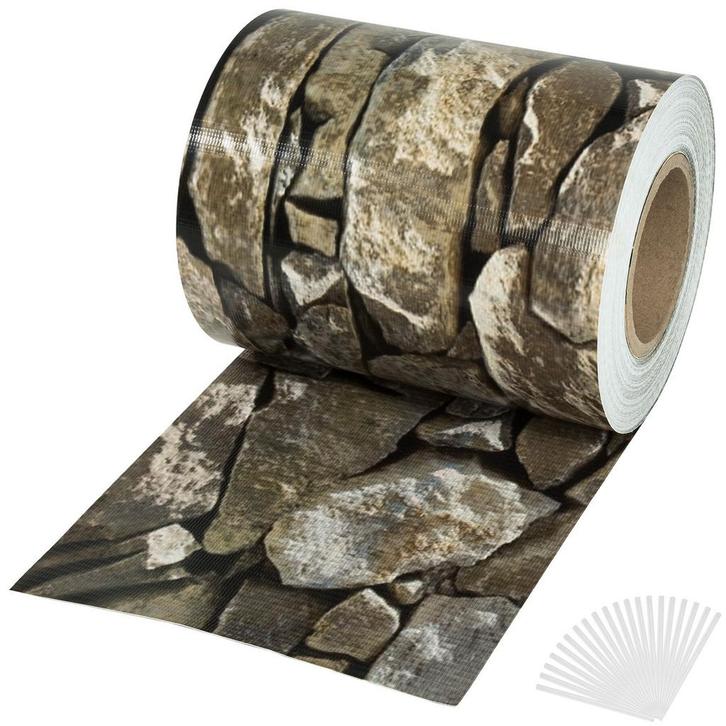 tectake PVC privacyfolie met bevestigingsclips - 35 m, stone, Tuin en Terras, Overige Tuin en Terras, Verzenden