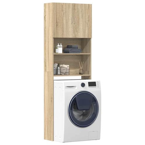 vidaXL Wasmachinekast 64x24x190 cm bewerkt hout en sonoma, Elektronische apparatuur, Wasmachines, Nieuw, Verzenden