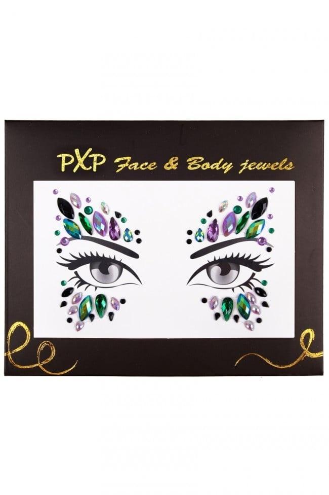 PXP Gezicht Sticker Face Jewels Peacock, Hobby en Vrije tijd, Feestartikelen, Nieuw, Verzenden