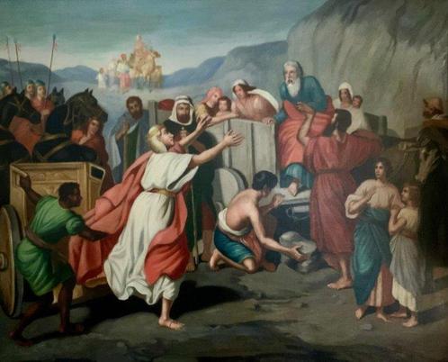 École française (XIX) - Scena biblica, Antiek en Kunst, Kunst | Schilderijen | Klassiek