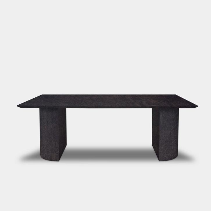 Tafel Rechthoekig Eikenhout  Half Rond, Huis en Inrichting, Tafels | Eettafels