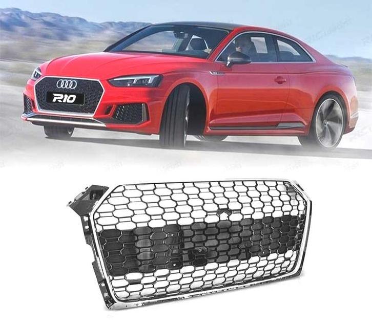 Calandre Pour Audi A5 16-19 Look Rs5 Chromé Noir Brillant Pd, Auto-onderdelen, Carrosserie, Verzenden
