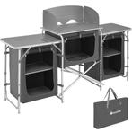 tectake Campingkeuken 172x52x104cm - grijs, Verzenden