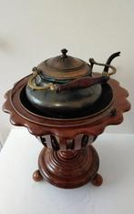 Theepot (4) - Hout, Koper - Biedermeier thee stoof