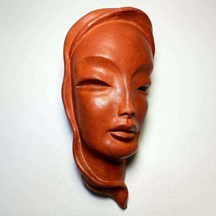 Berkovits Erzsebet - sculptuur, Art Deco Lady Wall Mask - 25, Antiek en Kunst, Antiek | Glaswerk en Kristal