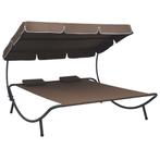 Loungebed Bruin met Luifel | Retour Deal | 40% Korting, 2 zitplaatsen, Overige materialen, Verzenden, Nieuw