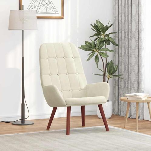 vidaXL Relaxstoel fluweel crèmewit, Huis en Inrichting, Fauteuils, Nieuw, Verzenden
