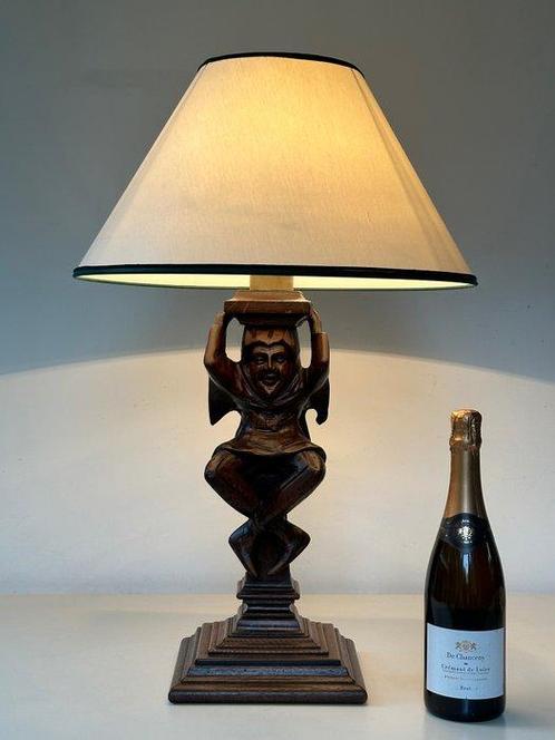 Lampe de table, bouffon - Bois - XXe siècle, Antiek en Kunst, Antiek | Overige Antiek