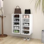 vidaXL Schoenenkasten 2 st 31,5x35x70 cm bewerkt hout wit, Verzenden, Nieuw