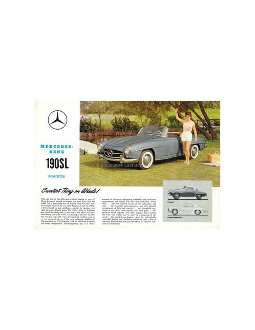 1960 MERCEDES BENZ 190 SL LEAFLET ENGELS USA, Livres, Autos | Brochures & Magazines, Enlèvement ou Envoi
