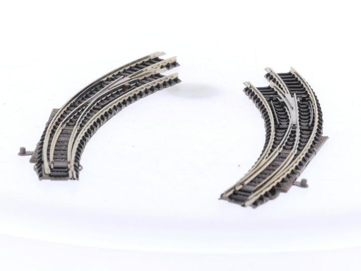 Schaal N Fleischmann 9168 en 9169 Gebogen Wissel Set L +..., Hobby en Vrije tijd, Modeltreinen | N-Spoor, Gelijkstroom, Analoog
