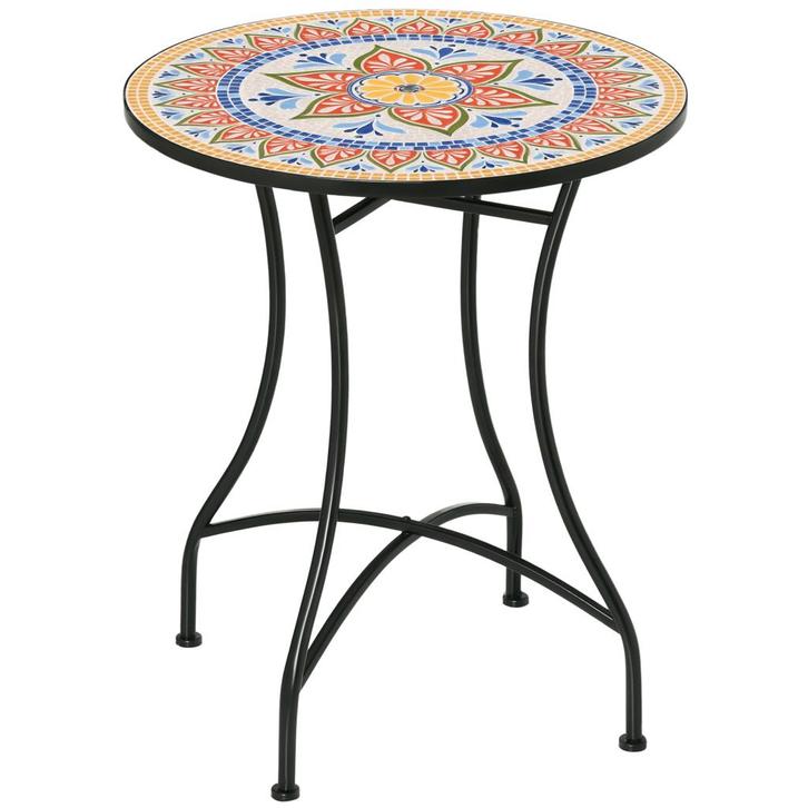 Tuintafel - Mozaïek - Rond - Bistro - Multicolor, Tuin en Terras, Tuinsets en Loungesets, Nieuw, Ophalen of Verzenden