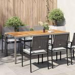 vidaXL Tuintafel 190x90x75 cm poly rattan en acaciahout, Tuin en Terras, Tuintafels, Verzenden, Nieuw
