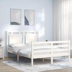 vidaXL Cadre de lit avec tête de lit blanc petit double, Verzenden