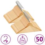 vidaXL 50-delige Kledinghangerset anti-slip hardhout, Huis en Inrichting, Kasten | Kleerkasten, Verzenden, Nieuw