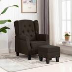 vidaXL Fauteuil met voetenbankje stof donkerbruin, Huis en Inrichting, Fauteuils, Verzenden, Nieuw
