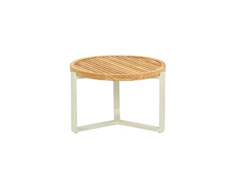Apple Bee Monaco loungetafel Oyster met rond teak blad Ø 60, Tuin en Terras, Tuinsets en Loungesets