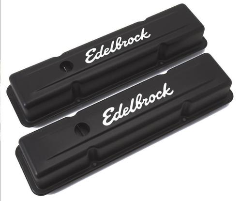 Chevrolet SB Klepdeksels  edelbrock zwart, Auto-onderdelen, Motor en Toebehoren, Nieuw, Ophalen of Verzenden
