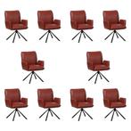 Set van 10 Leren draaibare eetkamerstoelen Elite - Granada, 60 tot 90 cm, Nieuw, Leer, Ophalen of Verzenden