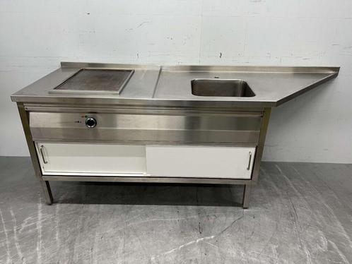 RVS Grillplaat Bakplaat Gladde bakplaat met Trespa onderstel, Zakelijke goederen, Horeca | Keukenapparatuur, Ophalen of Verzenden