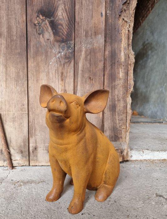 sculptuur, Zittend varken - 29 cm - IJzer, Antiek en Kunst, Curiosa en Brocante