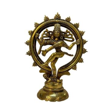 Beeld Shiva Nataraj Klein Enkele Ring - Messing, Ophalen of Verzenden