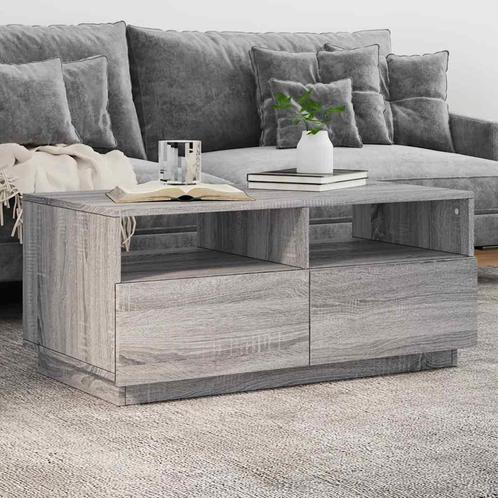 vidaXL Salontafel met LED-verlichting 90x49x40 cm grijs, Huis en Inrichting, Tafels | Salontafels, Nieuw, Verzenden