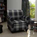 vidaXL Fauteuil met kussen stof zwart, Huis en Inrichting, Fauteuils, Verzenden, Nieuw