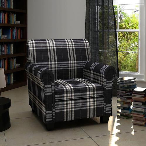 vidaXL Fauteuil met kussen stof zwart, Huis en Inrichting, Fauteuils, Nieuw, Verzenden
