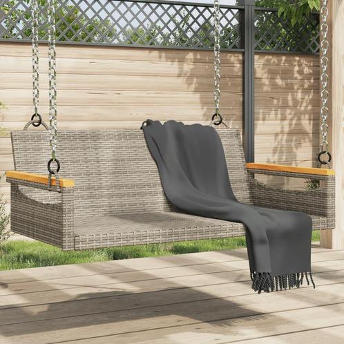 vidaXL Balancelle gris 109x62x40 cm résine tressée, Jardin & Terrasse, Ensembles de jardin, Neuf, Envoi