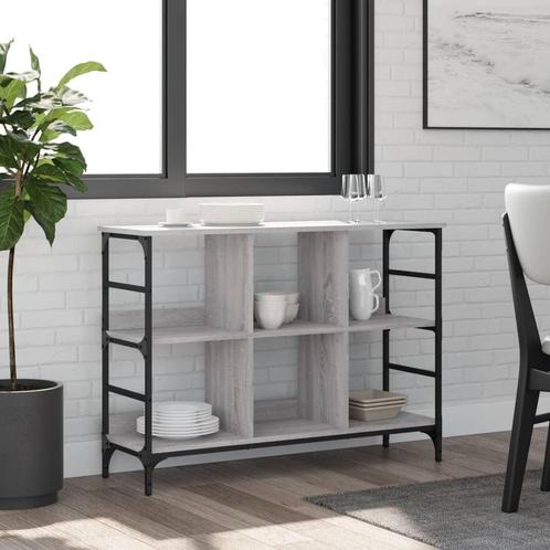 vidaXL Dressoir 102x32x73,5 cm bewerkt hout grijs sonoma, Huis en Inrichting, Kasten | Dressoirs, Nieuw, Verzenden