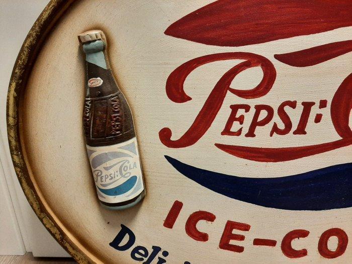 Pepsi Cola - Geef het bord Pepsi Cola. - Reclamebord - Hout, Antiek en Kunst, Curiosa en Brocante