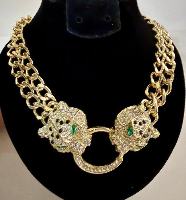 Mode Goud vergulde Cartier Panter Geïnspireerde Ketting -, Antiek en Kunst, Curiosa en Brocante