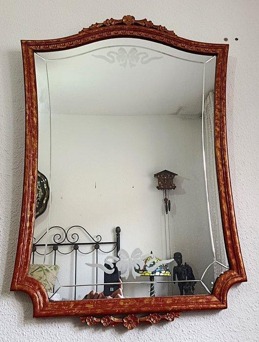Miroir mural - Cristal, Bois - Gravure Grande, Antiquités & Art, Curiosités & Brocante