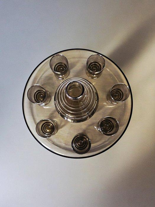 Drankservies (9) - Glas - Oude likeurservice, Antiek en Kunst, Antiek | Meubels | Tafels