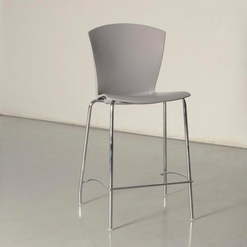 Sesta Carina design barkruk, grijs, 4-poot onderstel, Huis en Inrichting, Stoelen, Gebruikt, Ophalen of Verzenden