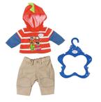 Baby Born - Jongenscollectie - Oranje Wit gestreepte outfit