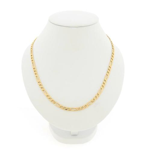 Gouden Figaro schakel ketting | 52 cm (heren ketting), Handtassen en Accessoires, Kettingen, Overige kleuren, Gebruikt, Goud, Ophalen of Verzenden