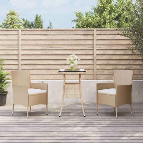 vidaXL Ensemble de bistro de jardin 3 pcs coussins beige, Jardin & Terrasse, Ensembles de jardin, Neuf, Envoi