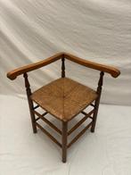 Stoel - Franse Bobbin Hoekstoel met Rieten Afwerking - Hout,, Antiek en Kunst