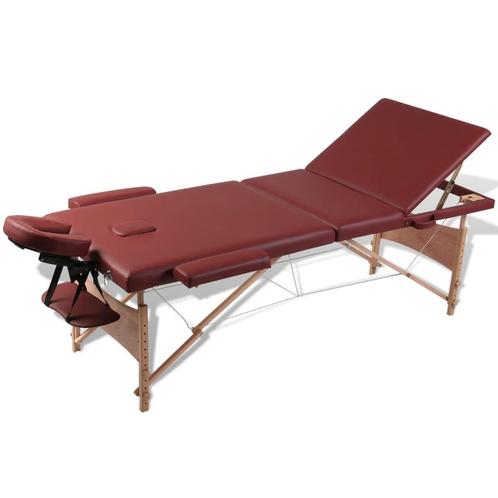vidaXL Inklapbare massagetafel 3 zones met houten frame, Sports & Fitness, Produits de massage, Envoi
