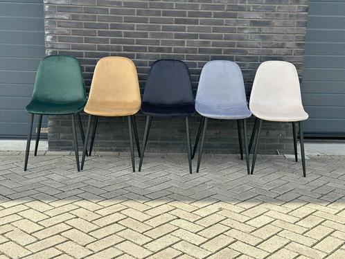 Lina® Napoli - Velvet Eetkamerstoelen - Set van 4 - €125, Huis en Inrichting, Stoelen, Overige kleuren, Vijf, Zes of meer stoelen