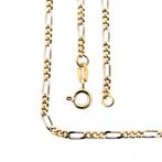 Bicolor gouden Figaro schakel ketting | 50,5 cm, Handtassen en Accessoires, Kettingen, Ophalen of Verzenden, Gebruikt, Overige kleuren