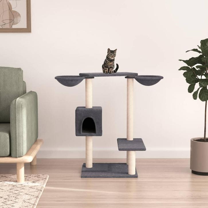 vidaXL Kattenmeubel met krabpalen 82 cm donkergrijs, Dieren en Toebehoren, Katten-accessoires, Nieuw, Verzenden